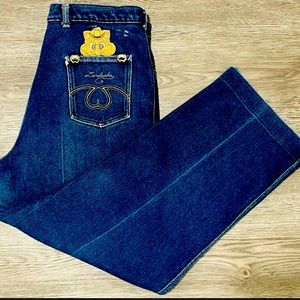 Vintage Rare Women's Lardashe Blue Denim Jeans Size 18